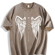 Christ Is King Angel Wings vintage washed oversized T-shirt in Brown