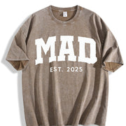 Custom Mom Dad Matching Parents Vintage Washed T-Shirt in Brown