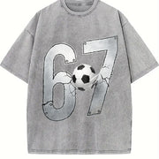 67 Soccer Vintage Washed T-Shirt in Gray