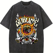 Sublime Sun Distressed Vintage Washed T-Shirt in Black