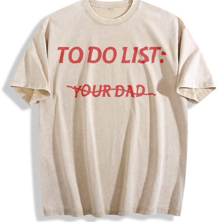 To do list: Your Dad Gifts Suitable for Anyone vintage washed oversized T-shirt in Beige
