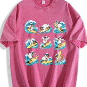 Surfing Goose Surfer Vintage Washed T-Shirt in Red