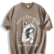 Sorry for What My Face Said Vintage Washed T-Shirt in Brown