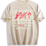 Hustle Don't Sleep Vintage Washed T-Shirt in Beige