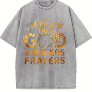 For the Urban Explorer Who Believes: I'm PROOF THAT GOD Vintage Washed T-Shirt in Gray