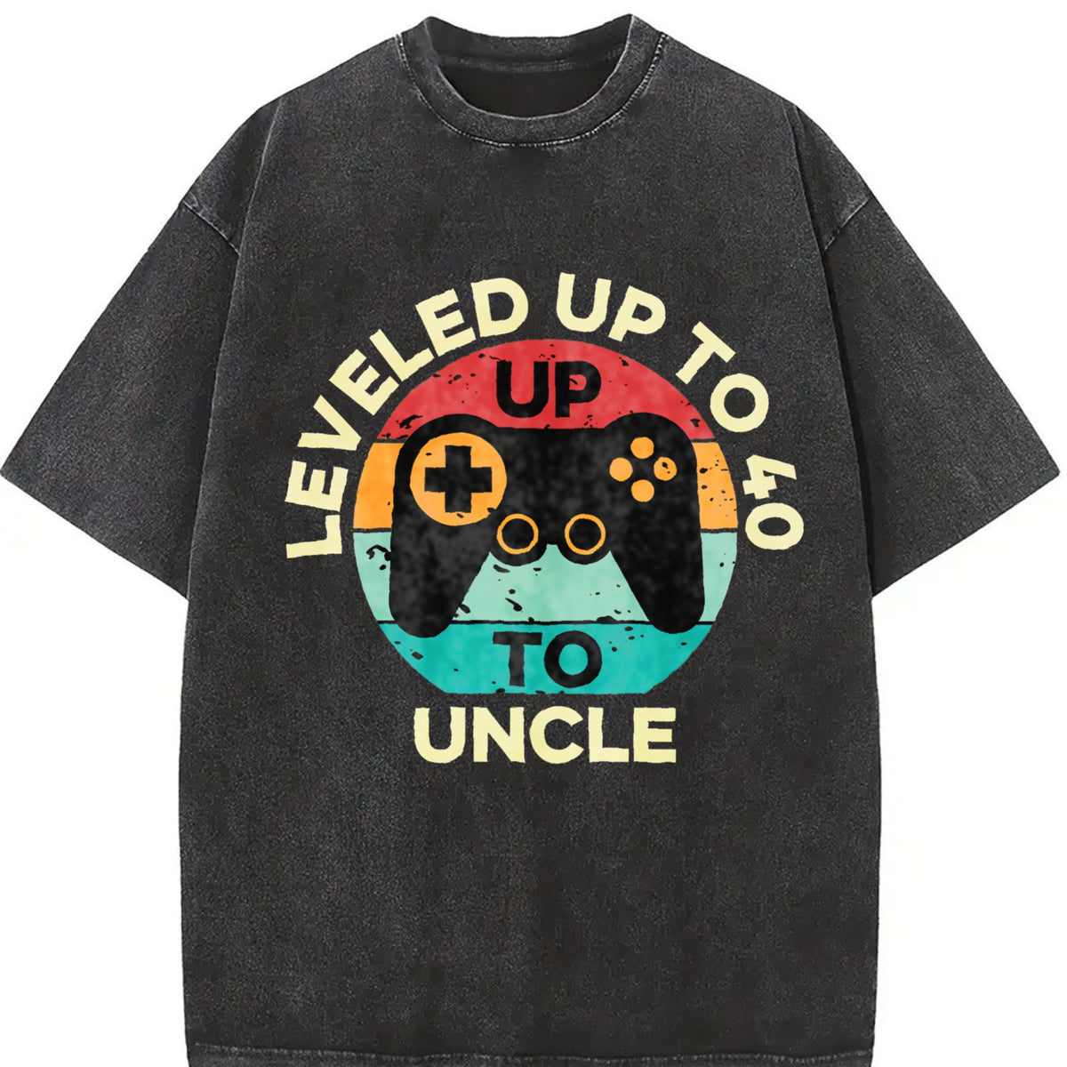 Uncle Leveled Up to 40 Vintage Washed T-Shirt in Black