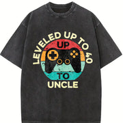 Uncle Leveled Up to 40 Vintage Washed T-Shirt in Black
