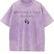 Cute Pregnancy ® Growing a Tiny Human Vintage Washed T-Shirt in Purple