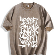 For Formal Urban Distressed Enthusiasts Vintage Washed T-Shirt in Brown