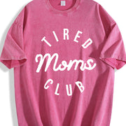 Tired Moms Club Mom Life Mother’s Day vintage washed oversized T-shirt in Red