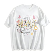 Bohemian Nana Floral Cotton T-Shirt in White