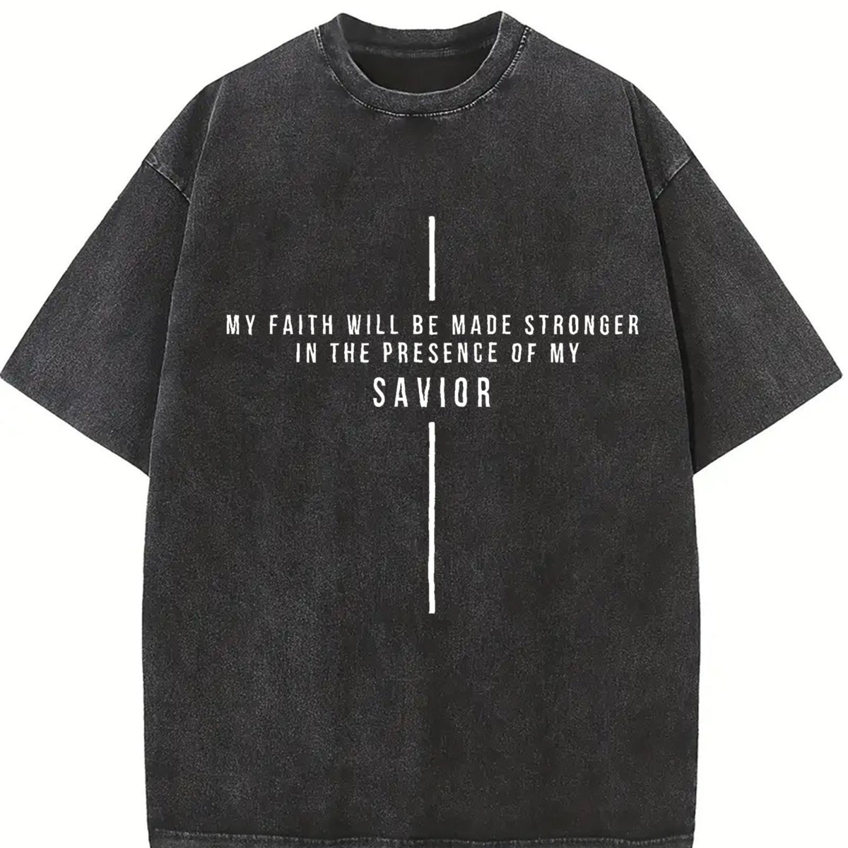 A Made of a Religious Text Vintage Washed T-Shirt in Black