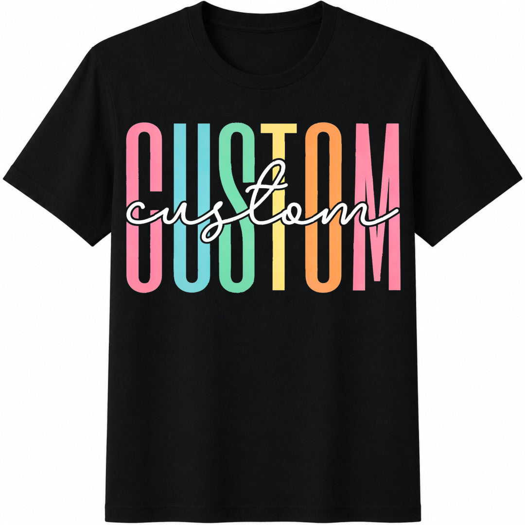 Custom Personalized Text Teacher School Custom Profession Cotton T-Shirt in Black