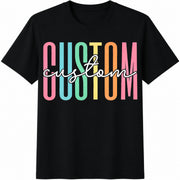 Custom Personalized Text Teacher School Custom Profession Cotton T-Shirt in Black