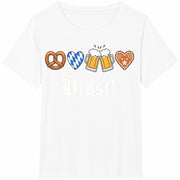 Oktoberfest Cute Beer Drinking Prost Oktoberfest German Cotton T-Shirt in White