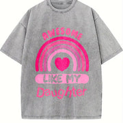 Awesome Like My Daughter Vintage Washed T-Shirt in Gray