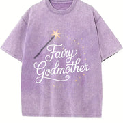 Fairy Godmother Baptism Proposal Vintage Washed T-Shirt in Purple