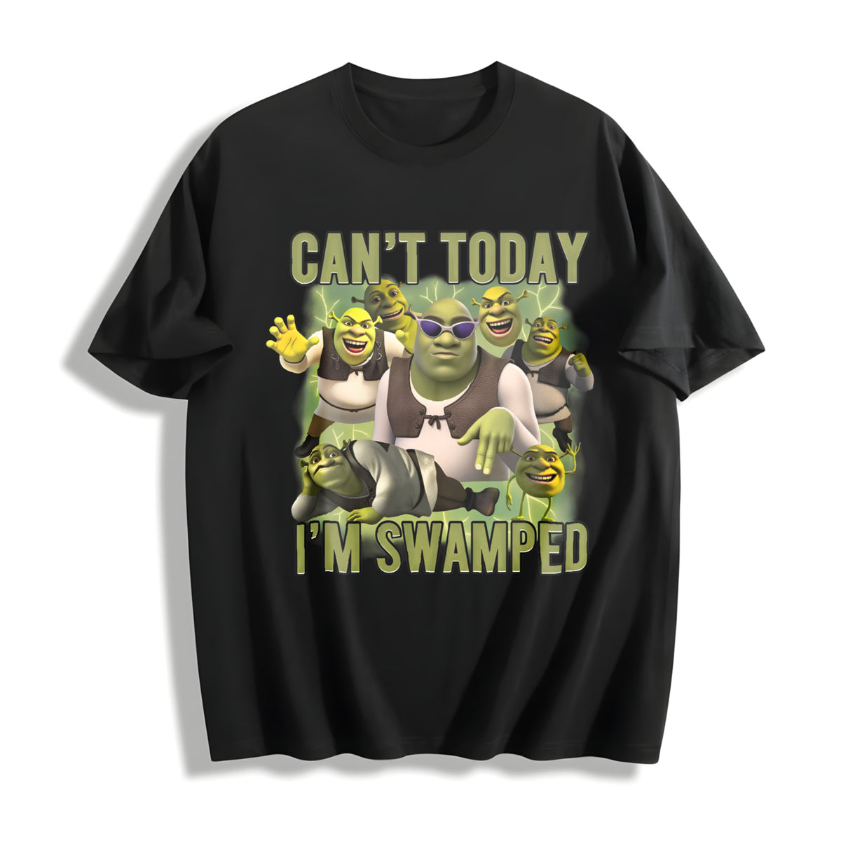 Can't Today I'm Swamped Cotton T-Shirt in Black