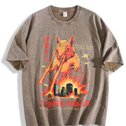 Squirrel Rampage: Retro Horror Movie Vintage Washed T-Shirt in Brown