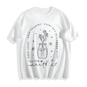 Positive Self-care Cotton T-Shirt in White
