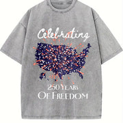 Celebrating 250 Years of Freedom Vintage Washed T-Shirt in Gray
