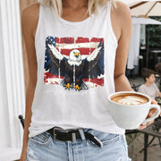 America Land of the Free Because of the Brave Women's Color Cotton Tank Top in White