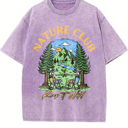 ZestLoop Batik Mountain & Nature Vintage Washed T-Shirt in Purple