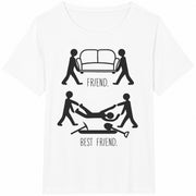 Friend Vs Best Friend Cotton T-Shirt in White