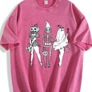 Halloween Spooky Girl Squad Vintage Washed T-Shirt in Red