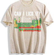Can I Lick It Periodic Table Vintage Washed T-Shirt in Beige