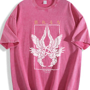 Fear Not Luke 2:10 Seraphim Jesus Christian Gym or vintage washed oversized T-shirt in Red