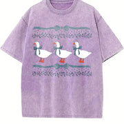 1980s Blue Ribbon Goose With Hearts Ugly Duck vintage washed oversized T-shirt in Purple
