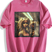Sunglasses Glam Doll at the Bar Vintage Washed T-Shirt in Red