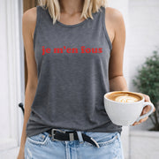 Je M'en Fous Women's Color Cotton Tank Top in Gray
