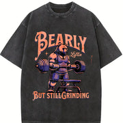 Bearly 40 but Still Grinding Vintage Washed T-Shirt in Black