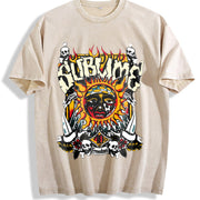 Sublime Sun Distressed Vintage Washed T-Shirt in Beige