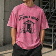I Can't Afford a House Vintage Washed T-Shirt in Red