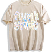 Fourth Grade Teacher Vintage Washed T-Shirt in Beige