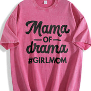 Mama of Drama Mama of Girl Vintage Washed T-Shirt in Red