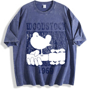 Woodstock 1969 in Polyester with Medium Stretch Animal vintage washed oversized T-shirt in Blue