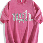 Ugh. Sarcastic Eye Roll Novelty Cute Ladies Introvert Vintage Washed T-Shirt in Red