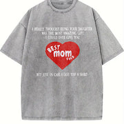 Mother's Day from Daughter Vintage Washed T-Shirt in Gray