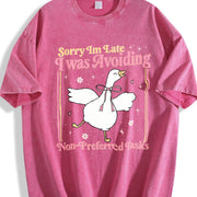 Sorry IM Late I Was Avoiding Non-preferred Tasks Vintage Washed T-Shirt in Red