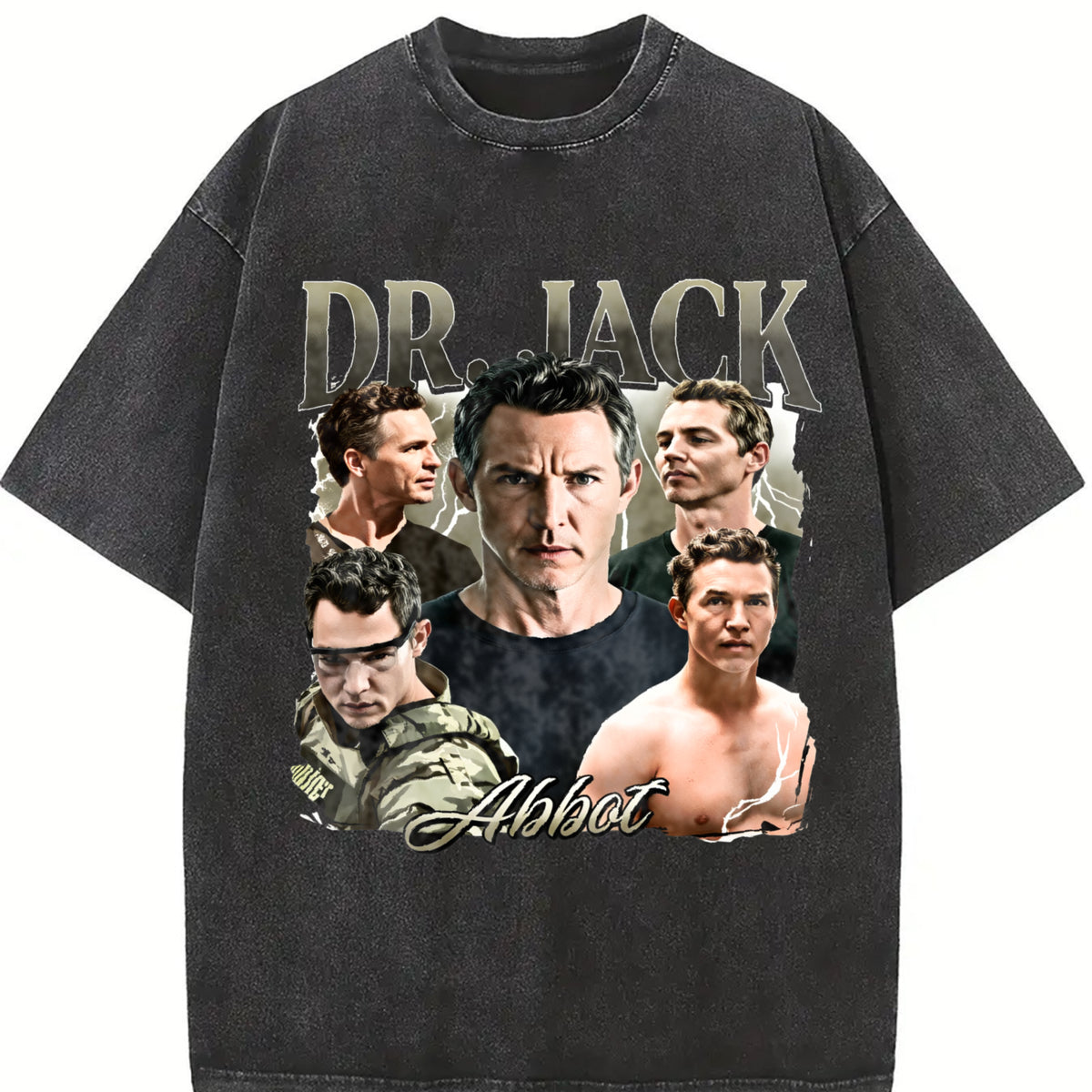 Dr. Jack Abb0t the Pittt Vintage Washed T-Shirt in Black