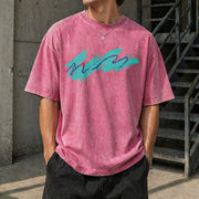90's Paper Cup Nostalgia Vintage Washed T-Shirt in Red