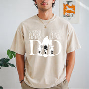 Dad a Son's First Hero a Daughter's First Love Vintage Washed T-Shirt in Beige