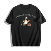 Outnumbered by Boys Cotton T-Shirt in Black
