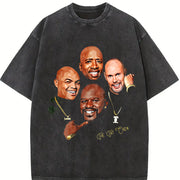 Charles Barkley Shaq Ernie Johnson And Kenny Smith TNT vintage washed oversized T-shirt in Black