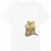 Lightning Cat Electric Power Thunder Cotton T-Shirt in White
