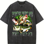 Want Me Fish Fear Me Vintage Washed T-Shirt in Black